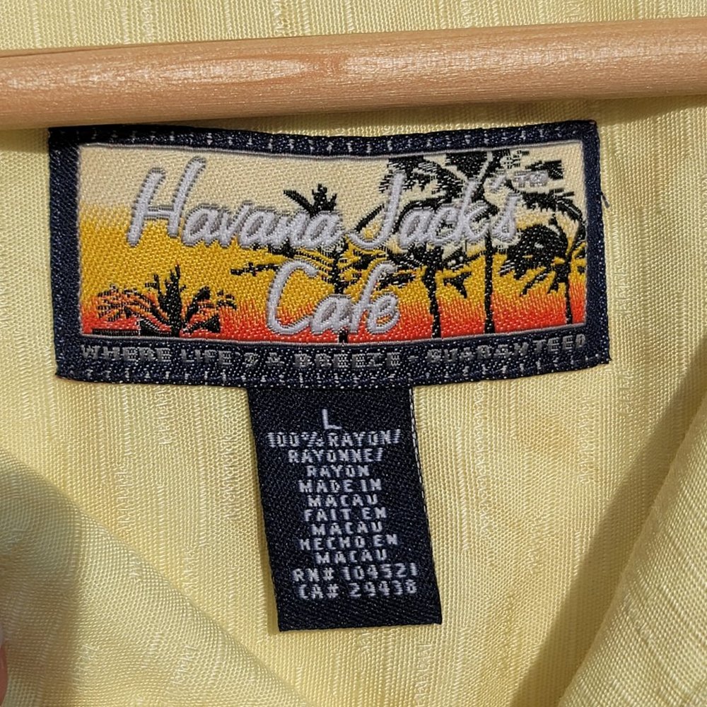 Havana Jack's Cafe Tropical Hawaiian Button Down Shirt Men's L - Picture 4 of 4
